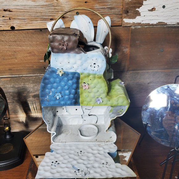 Home Interiors Bunny Couple Tin Lantern-Easter-FarmerBunny-Spring Bunny - Picture 2 of 11